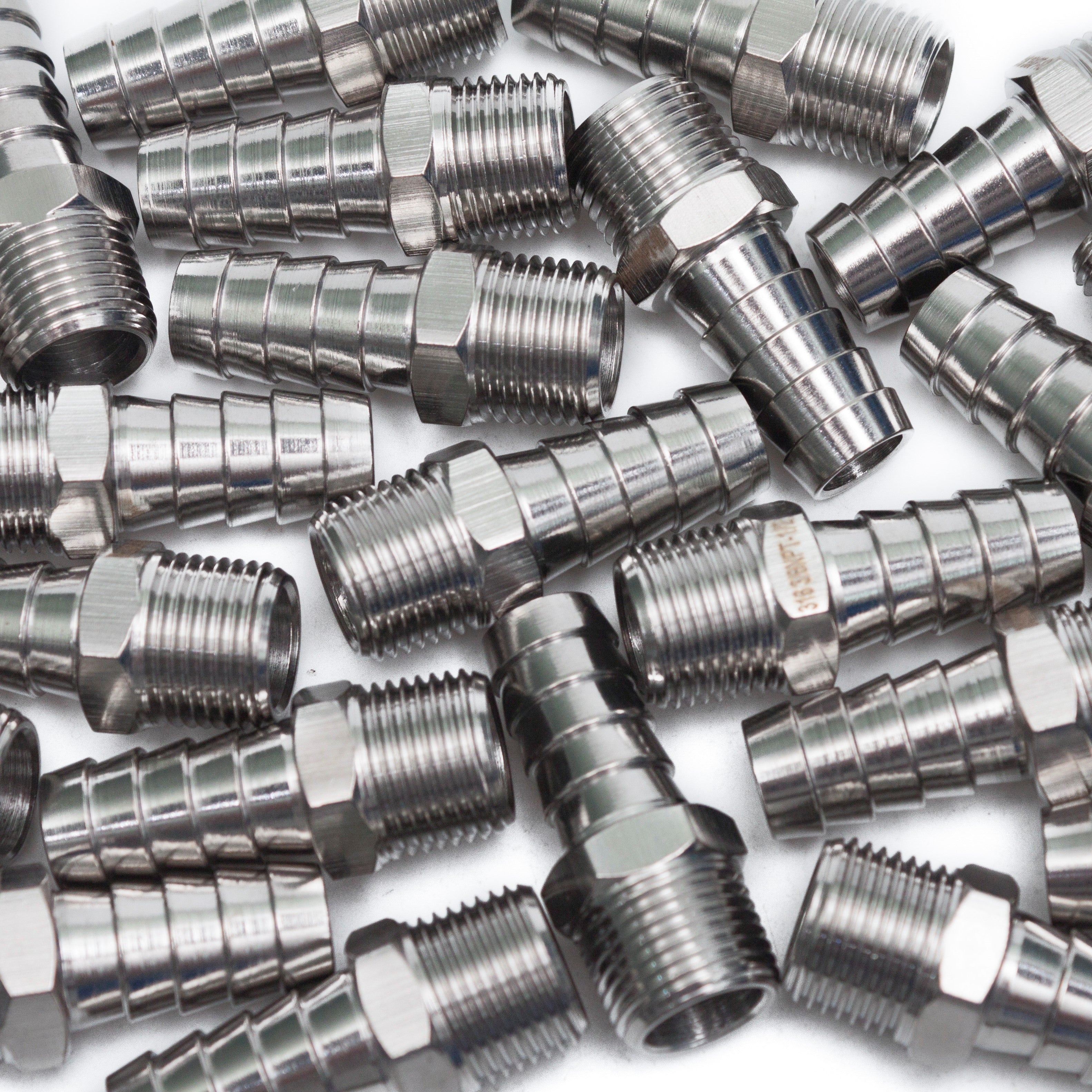 LTWFITTING Bar Production Stainless Steel 316 Barb Fitting Coupler/Connector 1/2 Inch Hose ID x 3/8 Inch Male NPT Air Fuel Water (Pack of 400)