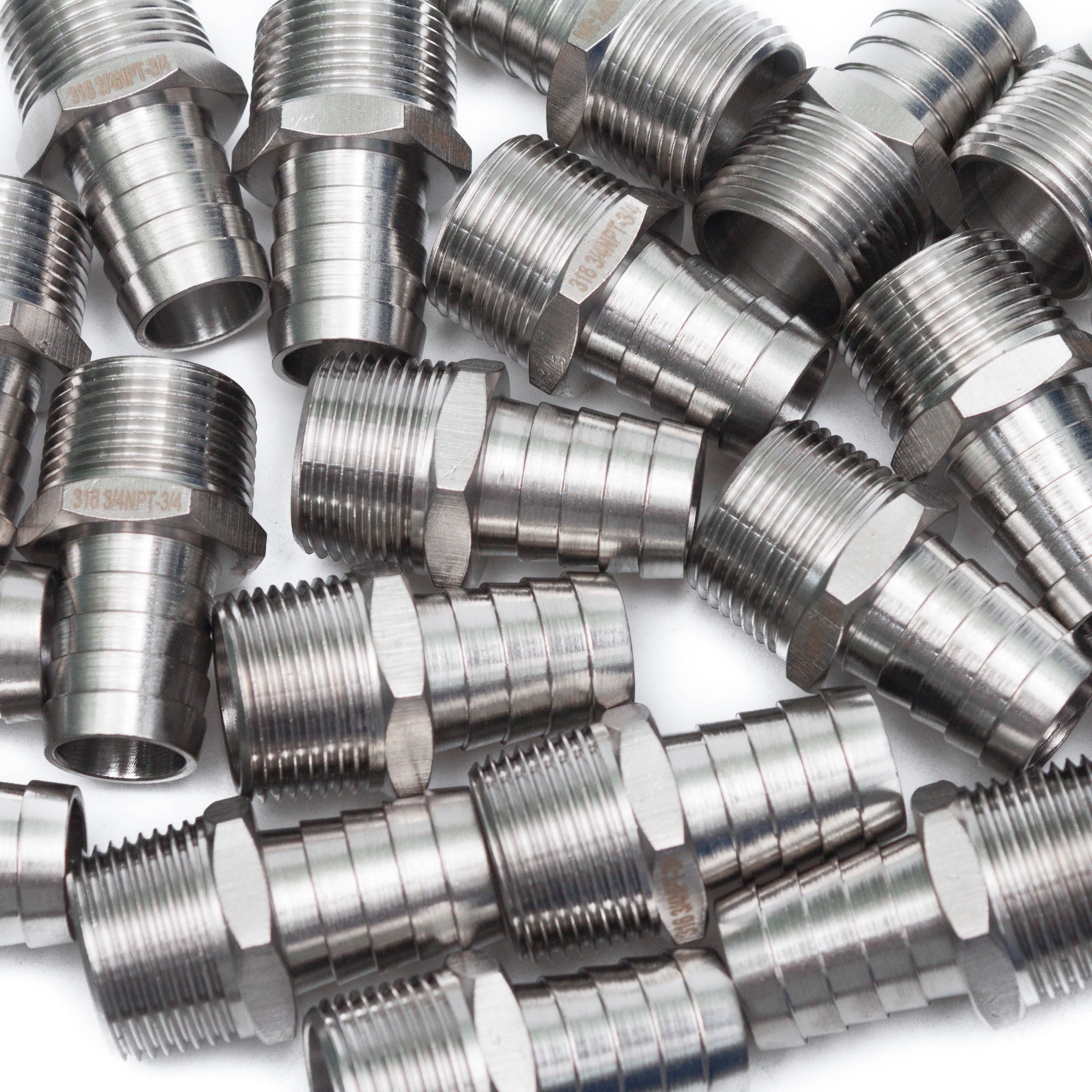 LTWFITTING Bar Production Stainless Steel 316 Barb Fitting Coupler/Connector 3/4 Inch Hose ID x 3/4 Inch Male NPT Air Fuel Water (Pack of 200)