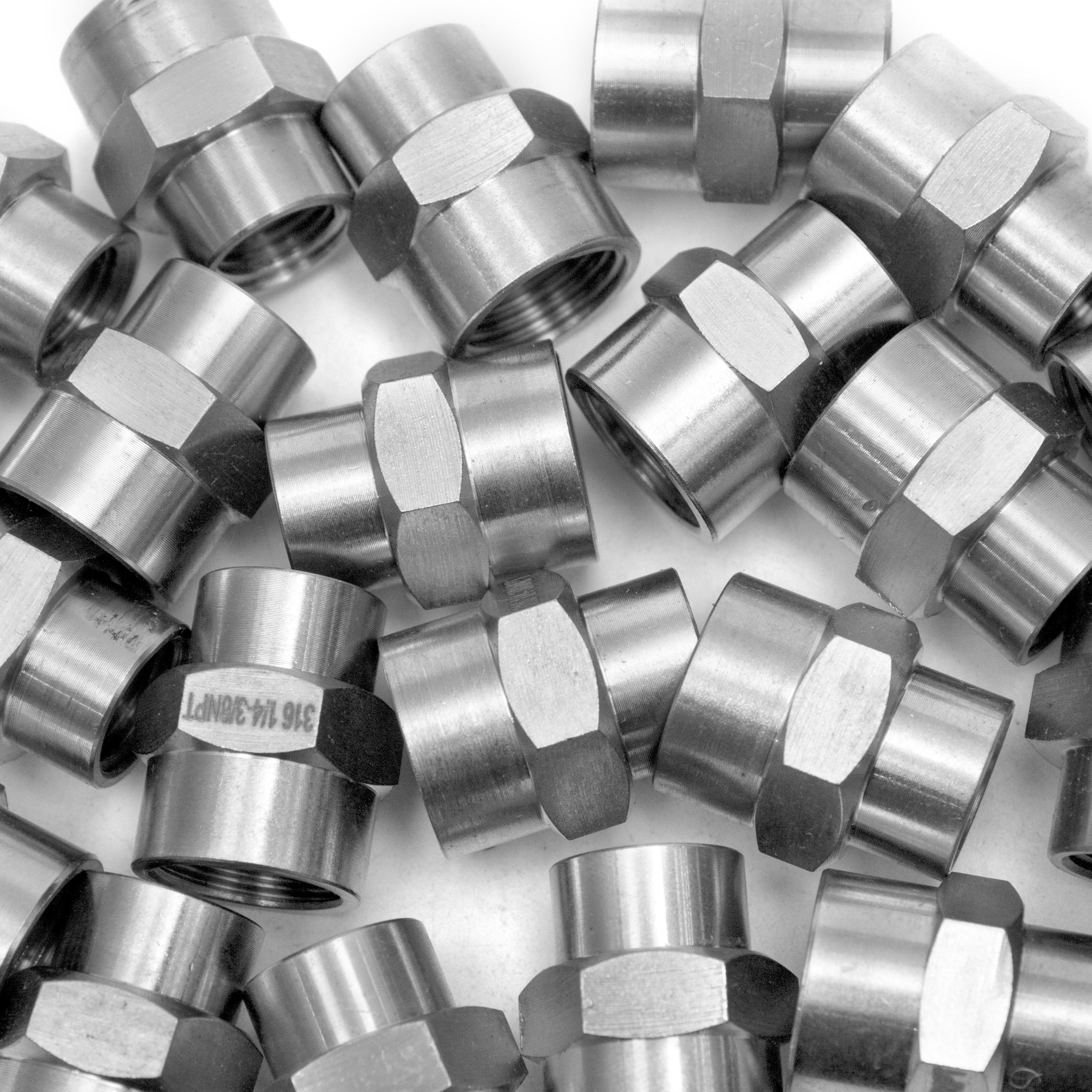 LTWFITTING Bar Production Stainless Steel 316 Pipe Fitting 3/8 Inch x 1/4 Inch Female NPT Reducing Coupling Water Boat (Pack of 400)