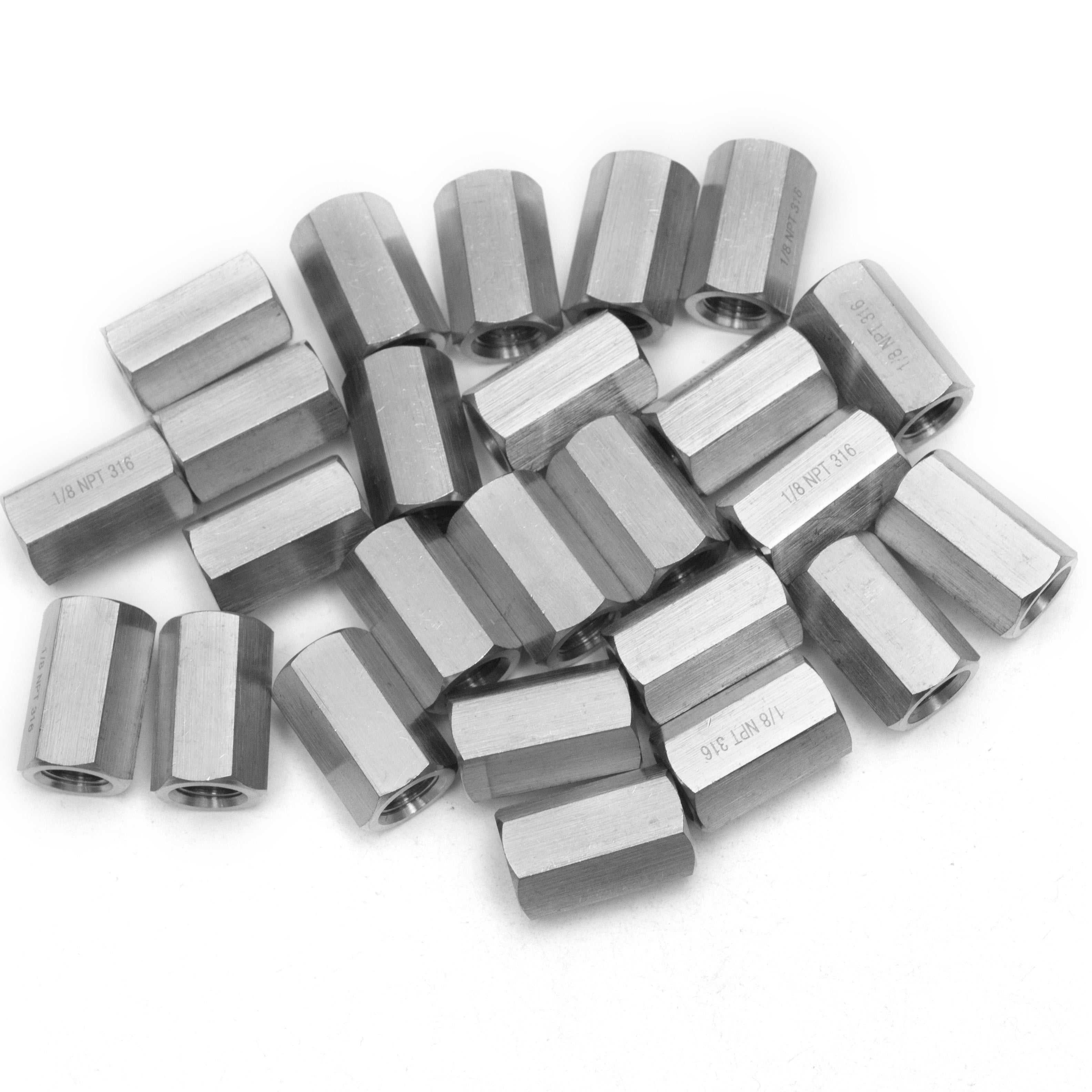 LTWFITTING Class 3000 Stainless Steel 316 Pipe Fitting 1/8 Inch Female NPT Coupling Water Boat (Pack of 25)